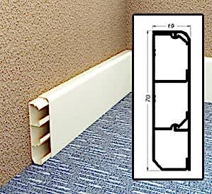 Kablo Kanallı Sert Pvc Süpürgelik